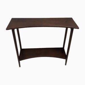 Postmodern Ebonized Beech Console Table with Lower Shelf, Italy, 1980s