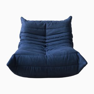Blauer Togo Sessel aus Mikrofaser von Michel Ducaroy für Ligne Roset