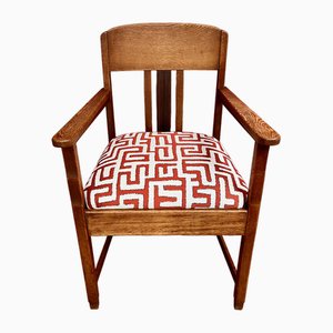 Art Deco Armchair in French Jacquard Fabric, 1920s
