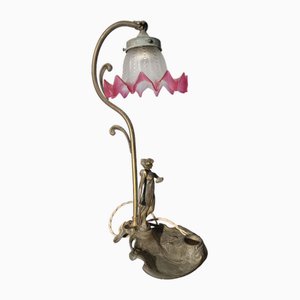 Lampada vintage modernista in bronzo