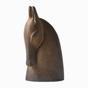 Figura de cabeza de caballo vintage de cerámica de Anette Edmark, años 90