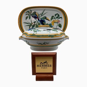 Toucans Soup Terrine with Serving Plate from Hermes, Set of 3