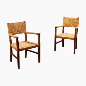 Vintage Chairs in Oak, 1950s, Set of 2