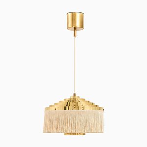 Ceiling Lamp in Brass and Silk Fringes by Hans-Agne Jakobsson, 1950s