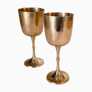 French Chalices in Silvered Coloured Metal, France, 1960s, Set of 2