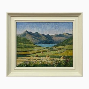 Roger Gallaher, Cullin Hills sur l'île de Skye dans les Highlands écossais, 1970, peinture à l'huile, encadré