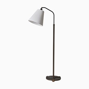 Lampada da terra Art Déco in bronzo patinato, Danimarca, anni '30