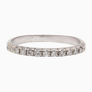 Vintage Riviera Ring in 18k White Gold and Diamonds, 1960s