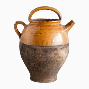 French Glazed Ochre Jug, 19th Century