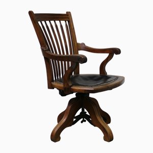 American Wooden Swivel Armchair
