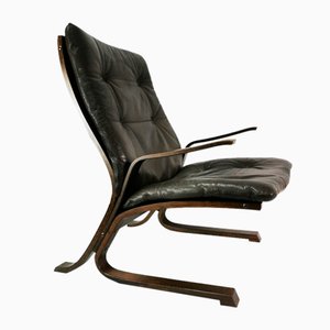 Fauteuil Mid-Century en Cuir, Norvège, 1970s