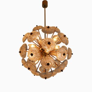 Mid-Century Brass Floral Ceiling Light in the style of Emil Stejnar, 1960s