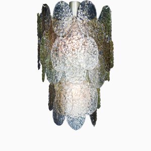 Lampadario brutalista in vetro di Murano di Mazzega, anni '60