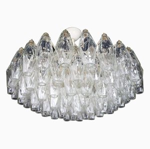 Mid-Century Murano Glas Poliedri Kronleuchter, Carlo Scarpa zugeschrieben für for Venini, Italien, 1960er