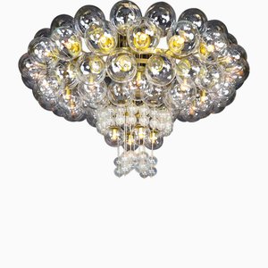 Grande Hotel Chandelier with Brass Fixture and Hand-Blown Glass Globes, 1960s