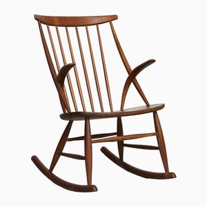 Rocking Chair IW3 par Illum Wikkelsø pour Niels Eilersen, 1960s