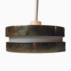 Brass & Crystal Pendant Lamp by Jo Hammerborg for Orno, 1960s