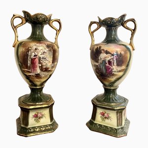 Large Antique Victorian Vases, 1880s, Set of 2