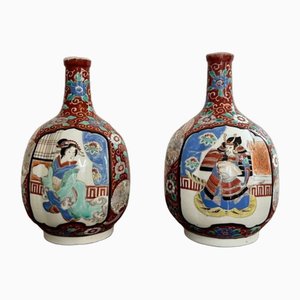 Antique Japanese Imari Shaped Vases, 1900s, Set of 2