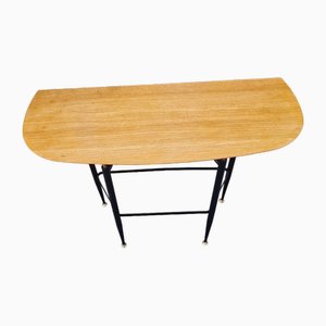 Table Console en Fer, Laiton et Noyer, 1960s