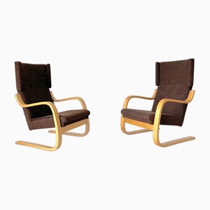 Mod. finlandais. Fauteuils à Oreilles par Alvar Aalto pour Artek, 1970s, Set de 2