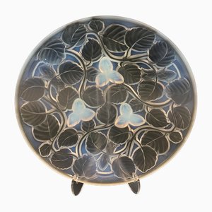 Art Deco Opalescent Glass Bowl with Hazelnut Motif by Arrers, 1930s