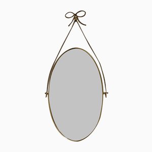 Mirror with Frame and Brass Motif, 1950s