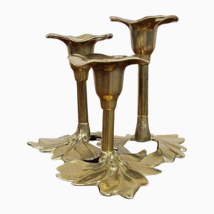 Candelabro italiano con forma de flor, años 60