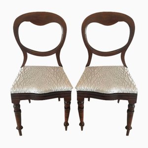 Victorian Mahogany Side Chairs, 1860s, Set of 2