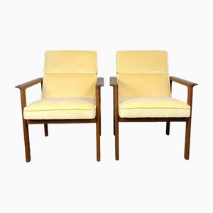 Swedish Velvet Armchairs, 1970s, Set of 2