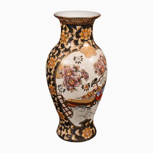 Jarrón Satsuma chino vintage pequeño de cerámica y urna de balaustre, años 60