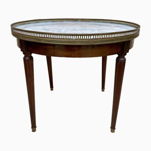 Louis XVI Style Walnut and Marble Top Bouillotte Table, 1890s