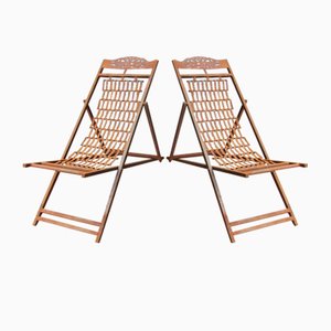 Set of English Iron Steamer Ship Deck Chairs, 1920s