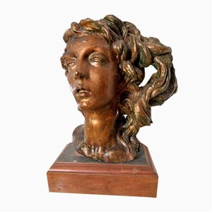 Fernando Troso, Tête de Femme, 1920s, Bronze