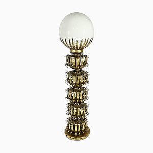 Französische Stehlampe mit vergoldeter Kugel von Maison Jansen