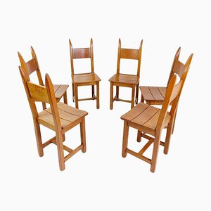 Brutalist Dining Chairs, 1970s, Set of 6