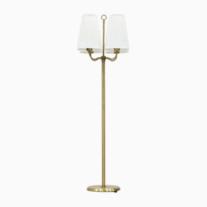 Swedish Modern Floor Lamp in Brass, 1940s