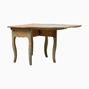 Antique Swedish Rococo Pine Drop-Leaf Table