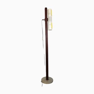 Mid-Century Italian Floor Lamp with Flowing White and Yellow Diffuser by Gino Sarfatti, 1960s