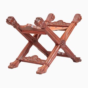 Antique Hand Carved Stool, 1600s