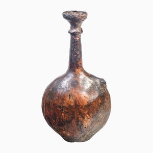 Antike marokkanische Wasserflasche aus Leder