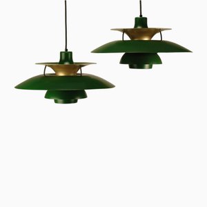 Ph 5 Green-Gold Ceiling Lamp from Louis Poulsen