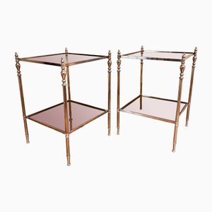 Neoclassical Brass Side Tables from Maison Jansen, Set of 2