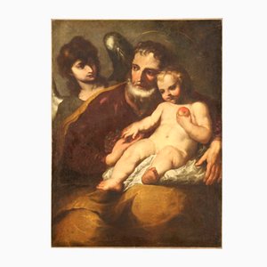 Saint Joseph avec l'Enfant et l'Ange, 1650, Huile sur Toile, Encadrée