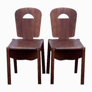 French Brutalist Mountain Chairs, 1950s, Set of 2