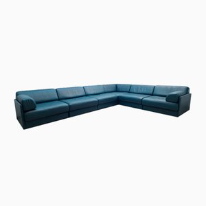 DS 76 Modular Sofa in Green Leather from de Sede, 1970s, Set of 6