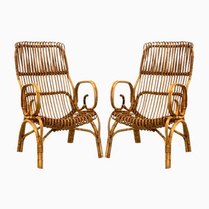 Fauteuils en Bambou, 1970s, Set de 2