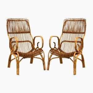 Set aus Bambus Sesseln, 1970er