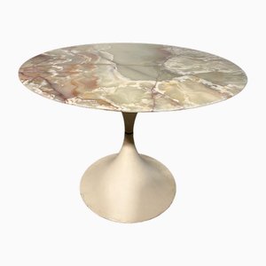 Tavolo con ripiano in marmo onice, anni '60