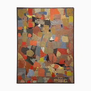Jean Georges Chape, Composición abstracta, 1960, óleo sobre lienzo